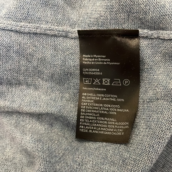 H&M Blue Knit Cotton Light Pull Over Sweater | XL - Picture 5 of 5